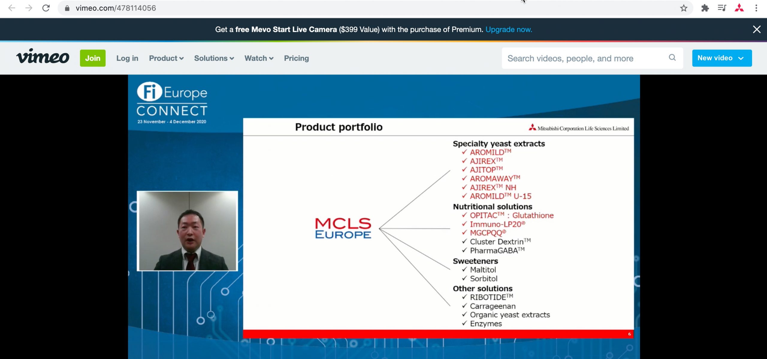 MCLS Product Showcase at FI Europe 2020 Ingredient Distributor